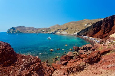 Meşhur Kızıl Sahil, Santorini Adası, Kiklad, Yunanistan