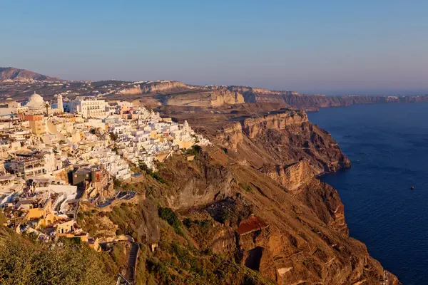 Santorini Adası, Cyclades, Yunanistan 'ın panoramik manzarası