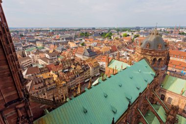 Strazburg, Alsace, Fransa 'nın panoramik manzarası