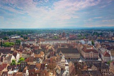Strazburg, Alsace, Fransa 'nın panoramik manzarası
