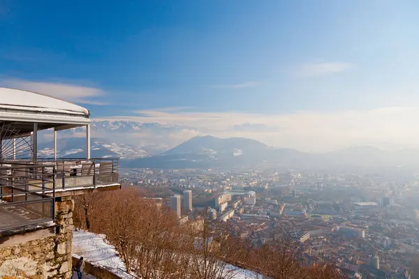 stock image Panoramic view of Grenoble City in French Alps, France 