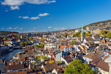 Panoramic view of Zurich city, Switzerland clipart