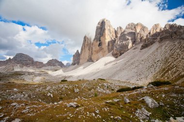 Panoramic view of Tre Cime National Pakt in italian Dolomites, Italy clipart