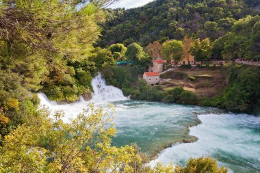 Krka Şelalesi, Dalmaçya ve Hırvatistan 'ın panoramik manzarası