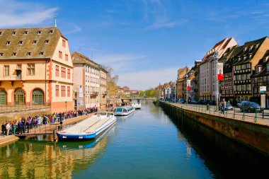 Ortaçağ 'ın Strazburg, Alsace, Fransa kentinin panoramik manzarası