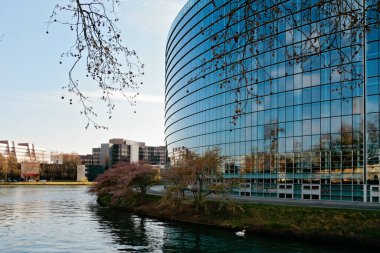 Avrupa Parlamentosu 'nun Strazburg, Alsace, Fransa' daki panoramik görüşü