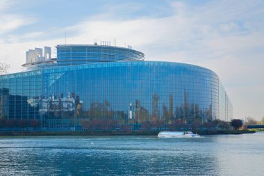 Avrupa Parlamentosu 'nun Strazburg, Alsace, Fransa' daki panoramik görüşü