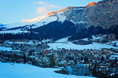 Panoramic view of Laax, Swiss Alps, Switzerland clipart