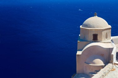 Santorini Adası, Cyclades, Yunanistan 'ın panoramik manzarası