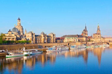 Dresden, Saksonya, Almanya 'nın panoramik manzarası