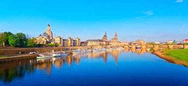 Dresden, Saksonya, Almanya 'nın panoramik manzarası