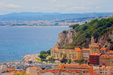 Cote d 'Azur' un panoramik manzarası, Fransız Rivierası, Fransa