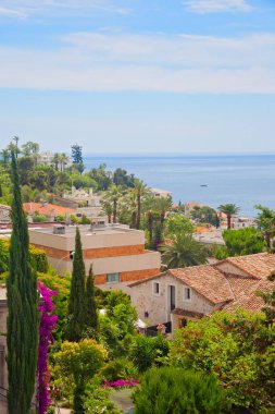 Cote d 'Azur' un panoramik manzarası, Fransız Rivierası, Fransa