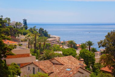 Cote d 'Azur' un panoramik manzarası, Fransız Rivierası, Fransa