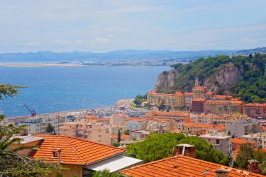 Cote d 'Azur' un panoramik manzarası, Fransız Rivierası, Fransa