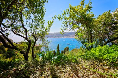Cote d 'Azur' un panoramik manzarası, Fransız Rivierası, Fransa