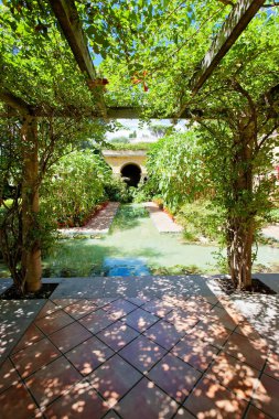 Villa ve Bahçe 'nin panoramik manzarası: Ethe de Rothschild, Cote d' Azur, French Riviera, Fransa