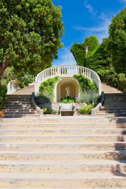 Villa ve Bahçe 'nin panoramik manzarası: Ethe de Rothschild, Cote d' Azur, French Riviera, Fransa