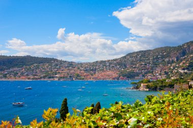 Cote d 'Azur' un panoramik manzarası, Fransız Rivierası, Fransa