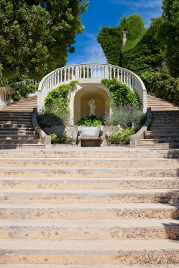 Villa ve Bahçe 'nin panoramik manzarası: Ethe de Rothschild, Cote d' Azur, French Riviera, Fransa