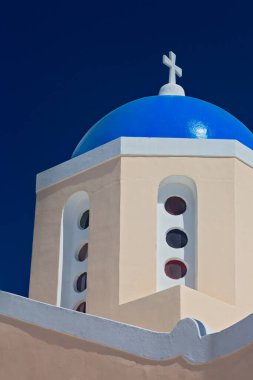 Santorini Adası, Cyclades, Yunanistan 'ın panoramik manzarası