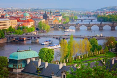 Prag 'ın Eski Kenti, Çek Cumhuriyeti' nin Başkenti Panoramik Görüş
