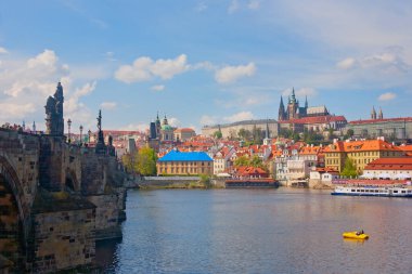 Prag 'ın Eski Kenti, Çek Cumhuriyeti' nin Başkenti Panoramik Görüş