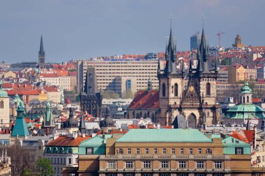 Prag 'ın Eski Kenti, Çek Cumhuriyeti' nin Başkenti Panoramik Görüş