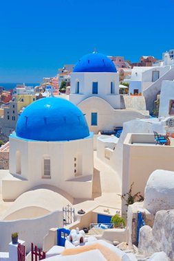 Panoramic view of Santorini Island at sunset, Cyclades Islands, Greece