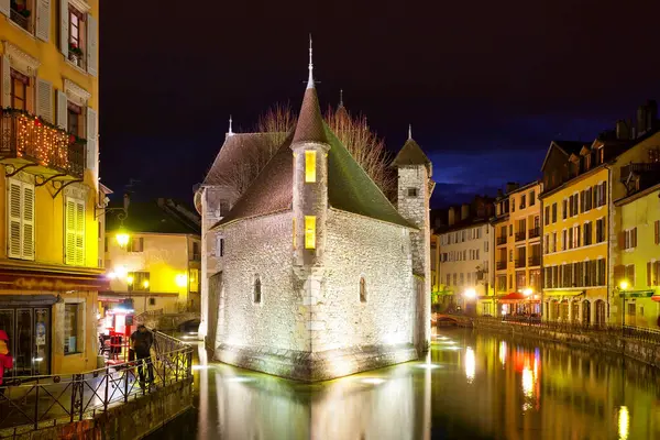 Panoramic view of Old Town of Annecy in winter, Haute Savoie, Rhone Alps, France
