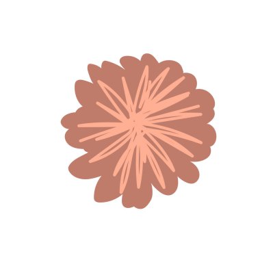 Basit soyut el çizimi ve karalama çiçeği Retro Botanik Doğa çağdaş modern trend vektör elementleri beyaz arkaplan üzerinde illüstrasyon.