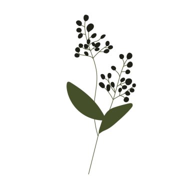 Basit soyut el çizimi ve karalama çiçeği Retro Botanik Doğa çağdaş modern trend vektör elementleri beyaz arkaplan üzerinde illüstrasyon.