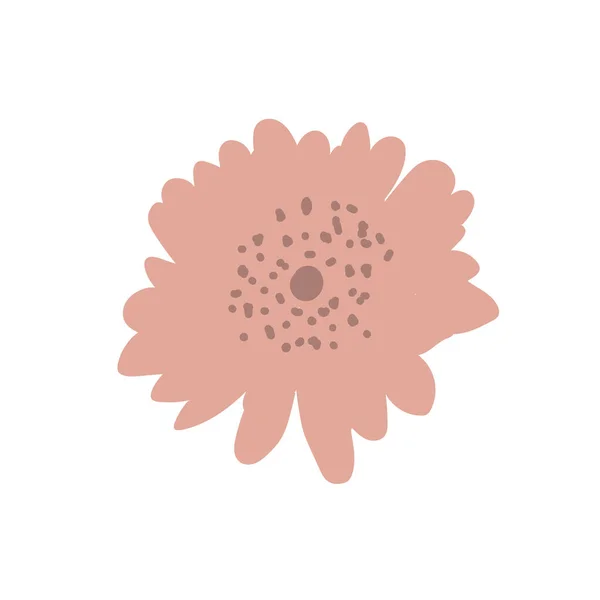 Jednoduché Abstraktní Ručně Kreslené Čmáranice Květina Retro Botanická Příroda Moderní — Stockový vektor