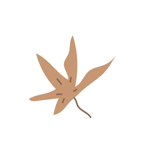 Simples Abstrato Mão Desenhada Doodle Folhas Outono Botânico Natureza Contemporâneo — Vetor de Stock