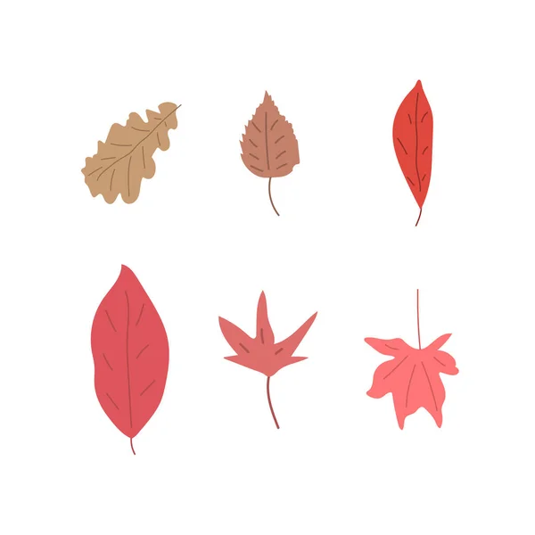 Simple Abstracto Dibujado Mano Doodle Hojas Autumn Botanical Nature Vector — Archivo Imágenes Vectoriales