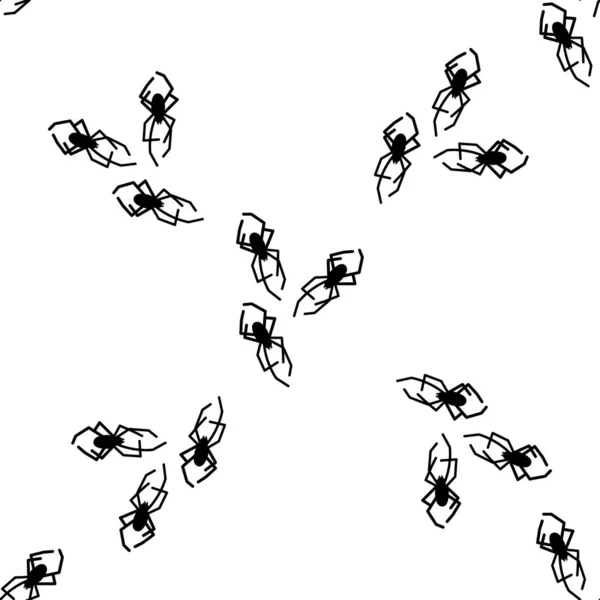 Nahtloses Spinnenvektormuster Auf Weißem Hintergrund Insektenmusterdruck Auf Textilien Papier Geschenkpapier — Stockvektor