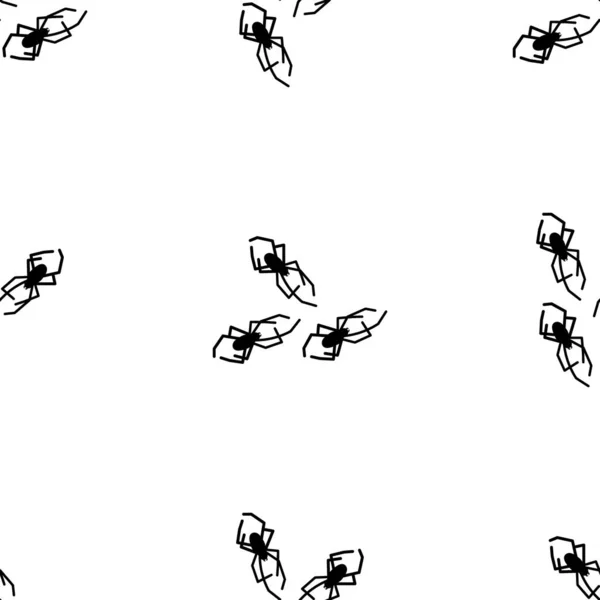 Patrón Inconsútil Vector Araña Sobre Fondo Blanco Impresión Patrón Insectos — Archivo Imágenes Vectoriales