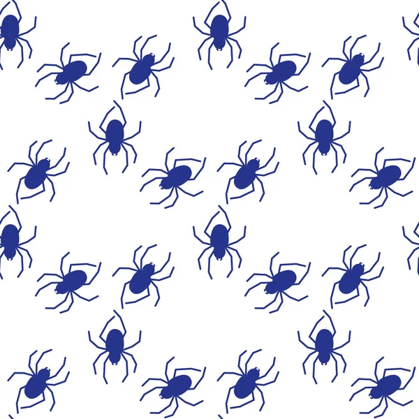 Patrón Inconsútil Vector Araña Sobre Fondo Blanco Impresión Patrón Insectos — Archivo Imágenes Vectoriales