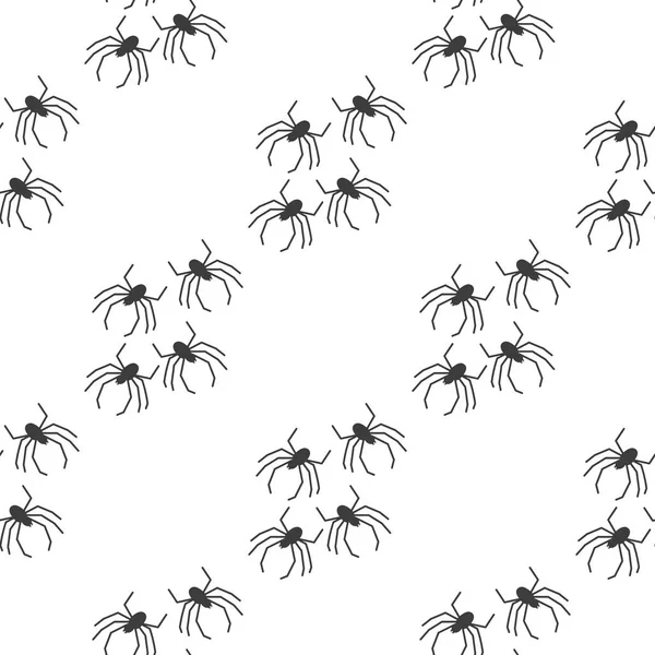 白い背景にスパイダーベクトルシームレスパターン テキスタイル 包装紙のテーマに昆虫パターンプリント — ストックベクタ