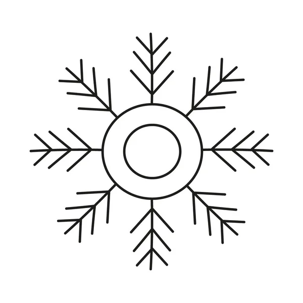 Icono Copo Nieve Negro Aislado Sobre Fondo Blanco Navidad Año — Vector de stock