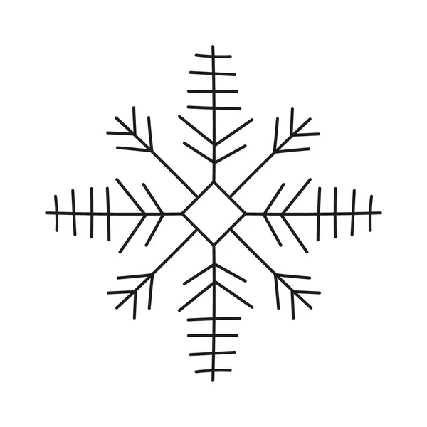 Pictograma Fulg Zăpadă Negru Izolat Fundal Alb Element Design Crăciun — Vector de stoc