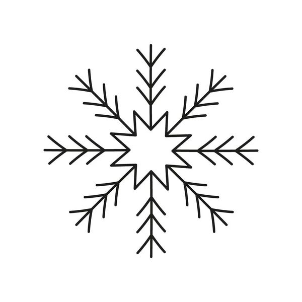 Schwarze Schneeflocke Symbol Isoliert Auf Weißem Hintergrund Designelement Für Weihnachten — Stockvektor