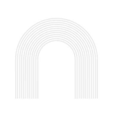 Sancak tasarımı için düz orta yüzyıl kemeri. Minimalist vektör çizimi. Peyzaj arka planı. İzole vektör çizimi. Boho tarzı. Moda posteri. Soyut geometrik dekoratif arkaplan.