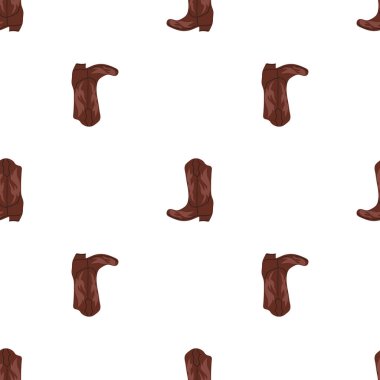 Süssüz desenli kovboy çizmeleri. Vahşi batı teması. Beyaz arkaplanda elle çizilmiş moda vektör çizimi