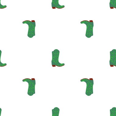 Süssüz desenli kovboy çizmeleri. Vahşi batı teması. Beyaz arkaplanda elle çizilmiş moda vektör çizimi