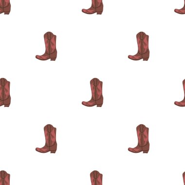 Süssüz desenli kovboy çizmeleri. Vahşi batı teması. Beyaz arkaplanda elle çizilmiş moda vektör çizimi