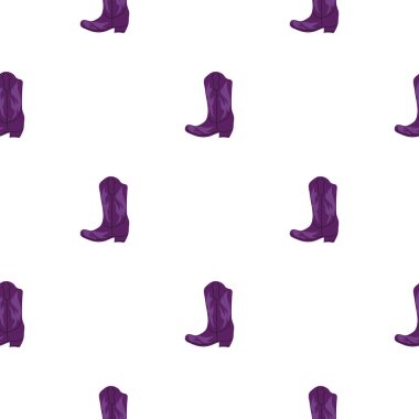 Süssüz desenli kovboy çizmeleri. Vahşi batı teması. Beyaz arkaplanda elle çizilmiş moda vektör çizimi