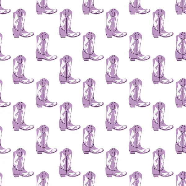 Süssüz desenli kovboy çizmeleri. Vahşi batı teması. Beyaz arkaplanda elle çizilmiş moda vektör çizimi