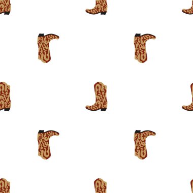 Süssüz desenli kovboy çizmeleri. Vahşi batı teması. Beyaz arkaplanda elle çizilmiş moda vektör çizimi