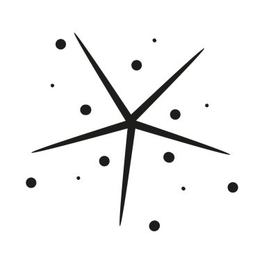 El çizimi parlak yıldız. Kutlama tasarımı için elle çizilmiş soyut bir çizim. Geometrik şekil.
